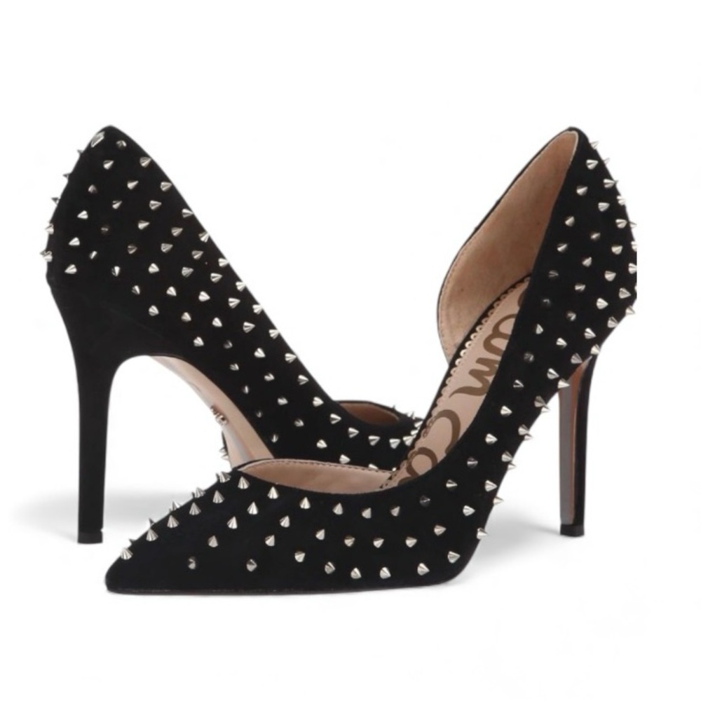 EUC Sam Edelman Hadlee Pointed Toe Studded d’Orsay Pump in Black - Size 7M